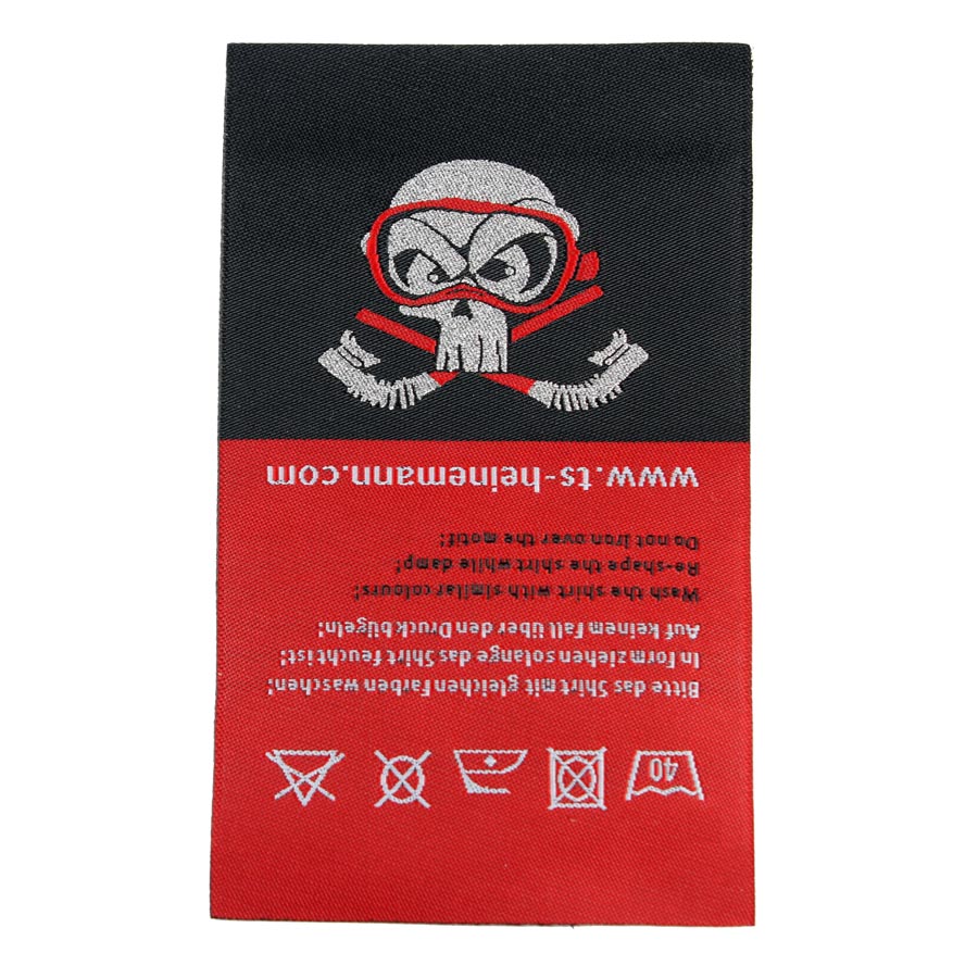 Woven 3 color Damask Satin Label